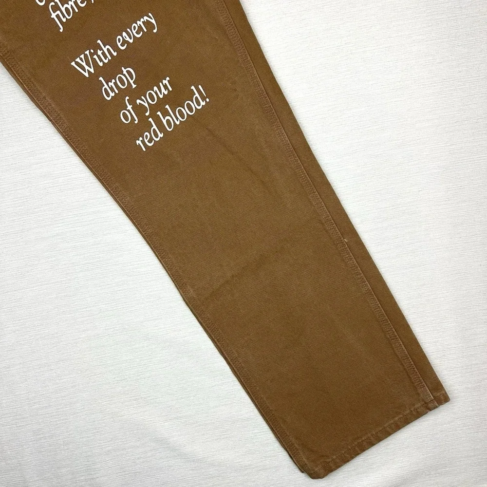 All Caps Studio Carhartt Canvas Carpennter Pants Men 31x31 Tan Distressed Script